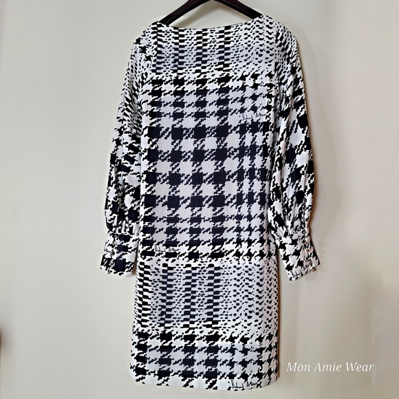 RICHARD ALLAN x H&M Houndstooth Mini Sheath Dress Boatneck Size 0 - Picture 3 of 11